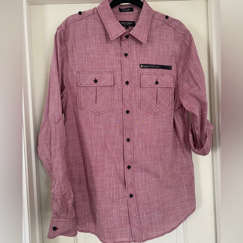 Eighty Eight Pink Casual Button Down Shirt